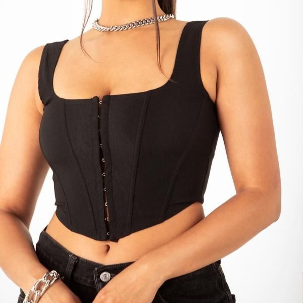 Express | Corset Style Tank Top | Black | Womens L